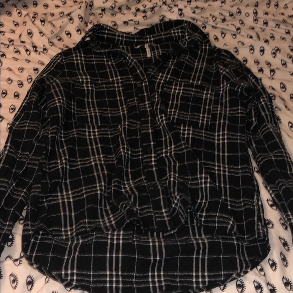 Black and white plaid shirt